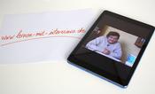 "Lernen mit Interviews" on tablet or smartphone