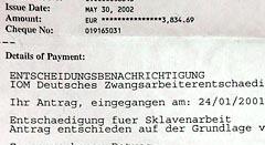 Zahlungsbescheid der IOM