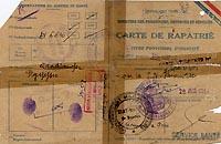 Repatriierungsausweis für Guy S., Frankreich 1945