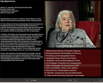 Videointerview na multimediální stanici, zdroj: Archiv "Zwangsarbeit 1939-1945"