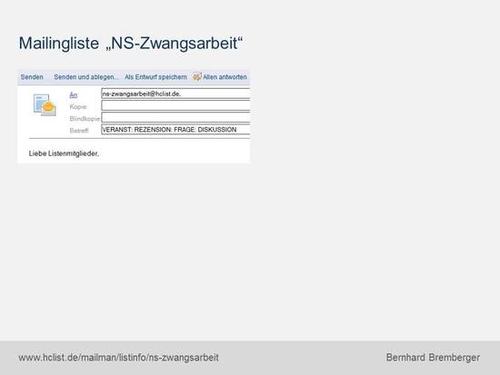 Mailingliste "NS-Zwangsarbeit"